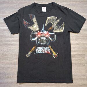 Brutal Legend Men's Small T Shirt Xbox 360 Video Game 2009 Black Ozzy Metal Rock